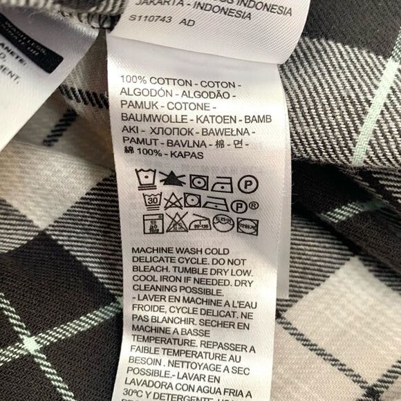 Levi’s SilverTab Oversized Boyfriend Black Beige Plaid Flannel NWT - Picture 8 of 8